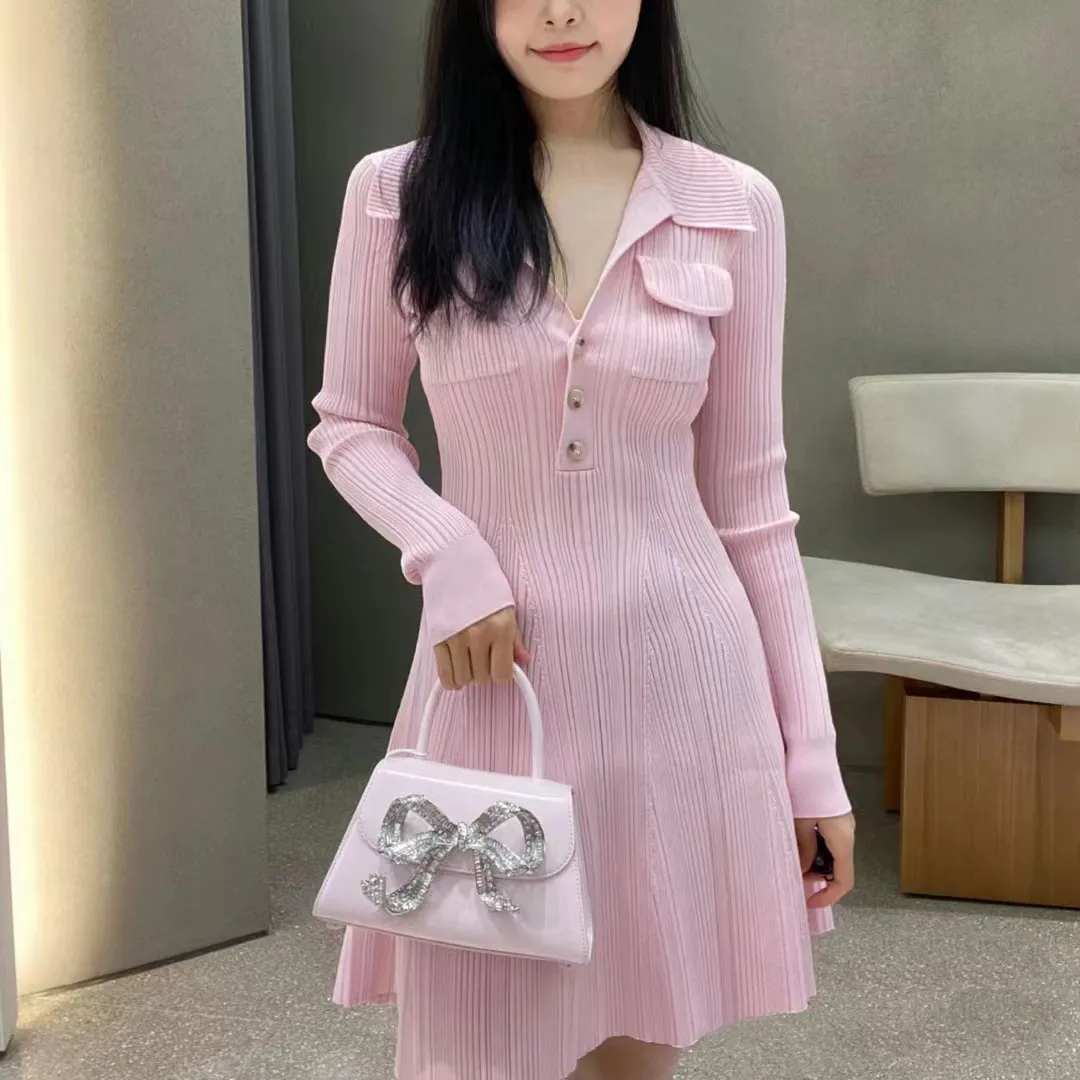 square neck knitted dress Small / Deep Pine main image 0