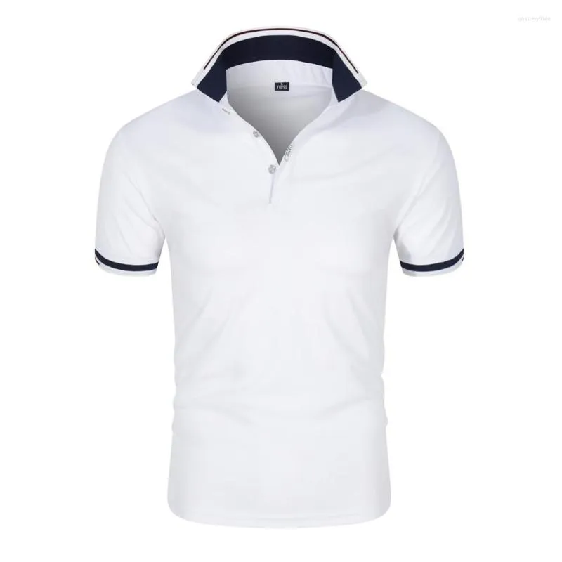 Men's Polos Fashion Youth 2023 Summer High Quality Men Polo Shirts Casual Breathable Short Sleeve Mens T Shirt Slim Stand Collar