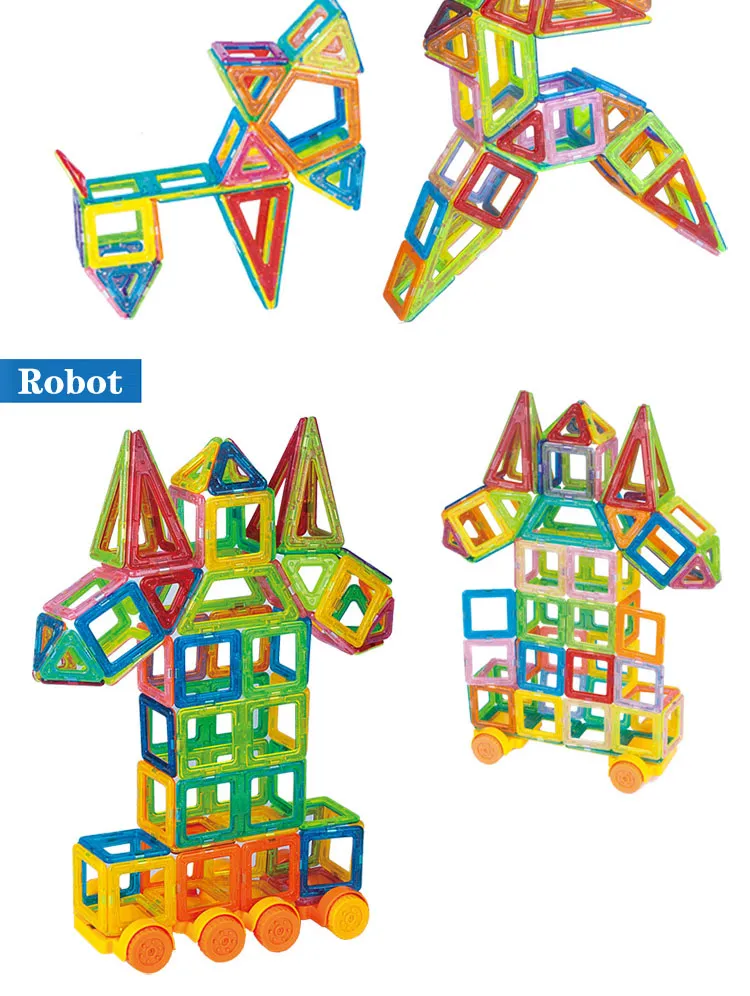 110-252pcs blocos magnéticos designer conjunto de construção modelo brinquedo de construção blocos magnéticos de plástico brinquedos educativos para crianças presentes