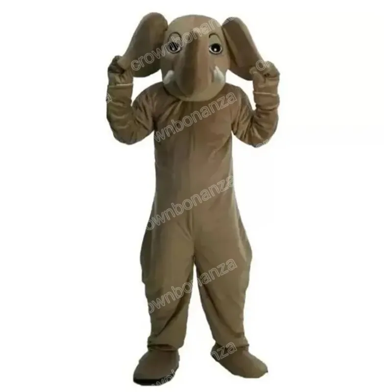 Performance Brown Elephant Mascot Costumes Halloween Cartoon personnage de personnage Suite