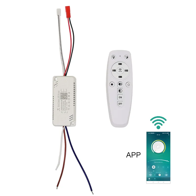 App Control LED Driver 2.4G Fjärrintelligent LED-transformator (20-40W) X2 (40-60W) X2 för dimbar färgutbytbar ljuskronor