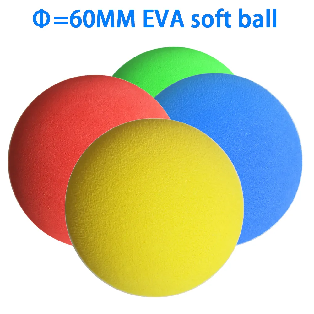 Golf topları çap 60mm yumuşak ışık golf topları 4 renkli oyuncak topları kırmızı sarı mavi yeşil eva köpük sünger topları golfçü tenis için zararsız 230923