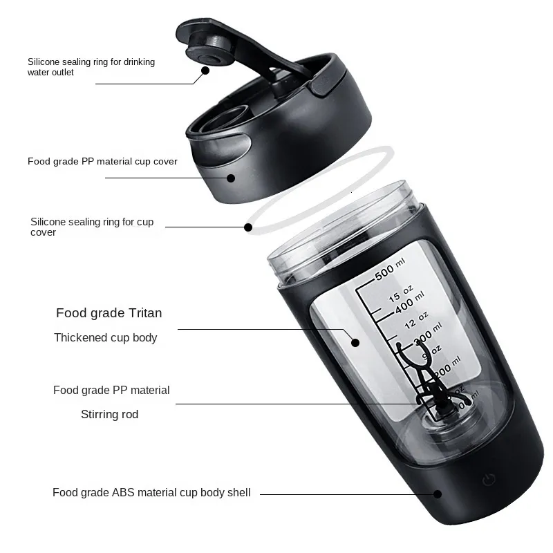 Travel Electric Protein Powder Mixing Cup Automatic Shaker Sport Water  Bottle Drinking Mixer Shake Cups USB Gym Bar Fitness Whey