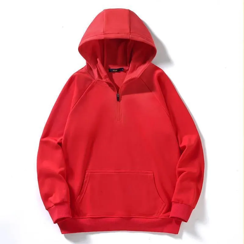 Herrbyxor höst och vinter huva semi -dragkedja tröja män plus sammet europeisk amerikansk trend hoodie stor storlek lös casual mäns j 230923