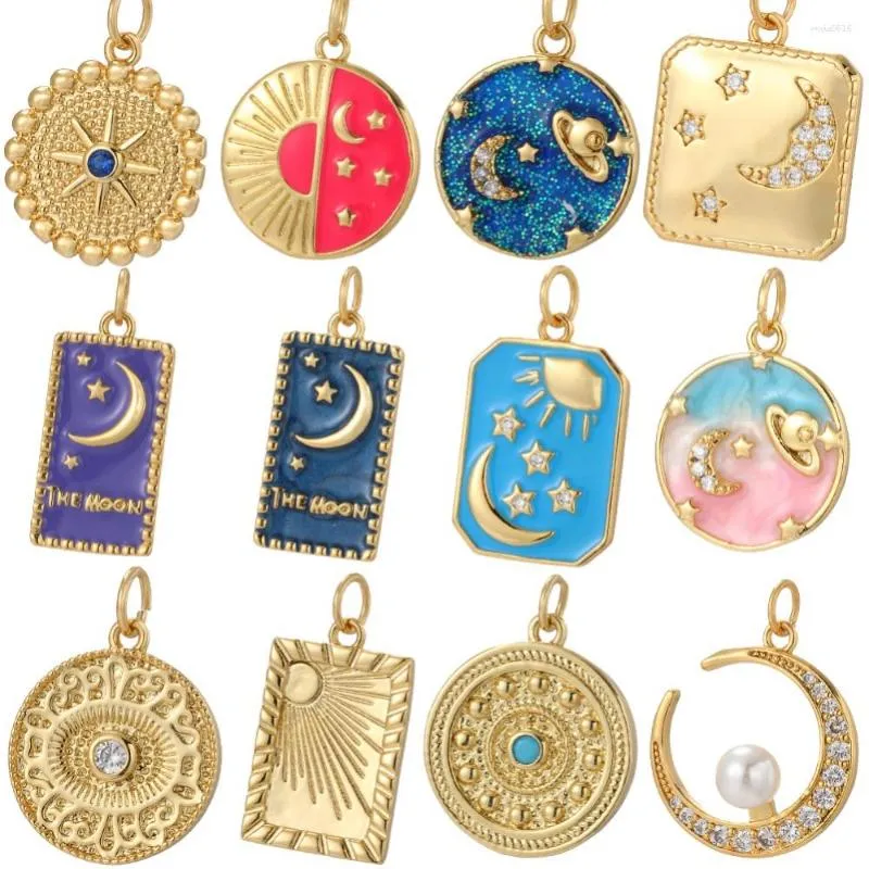 Encantos turquia mal olho azul sol lua estrela para fazer jóias cor do ouro diy brincos pulseira colar itens a granel atacado