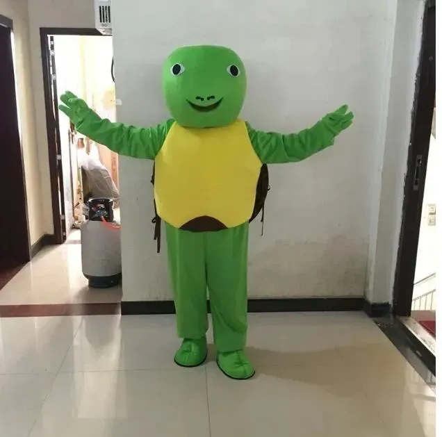 Hallowee Green Turtle Mascot Costume Cartoon Anime theme character Carnival Adult Unisex Dress Christmas Fancy Performance Party Dress