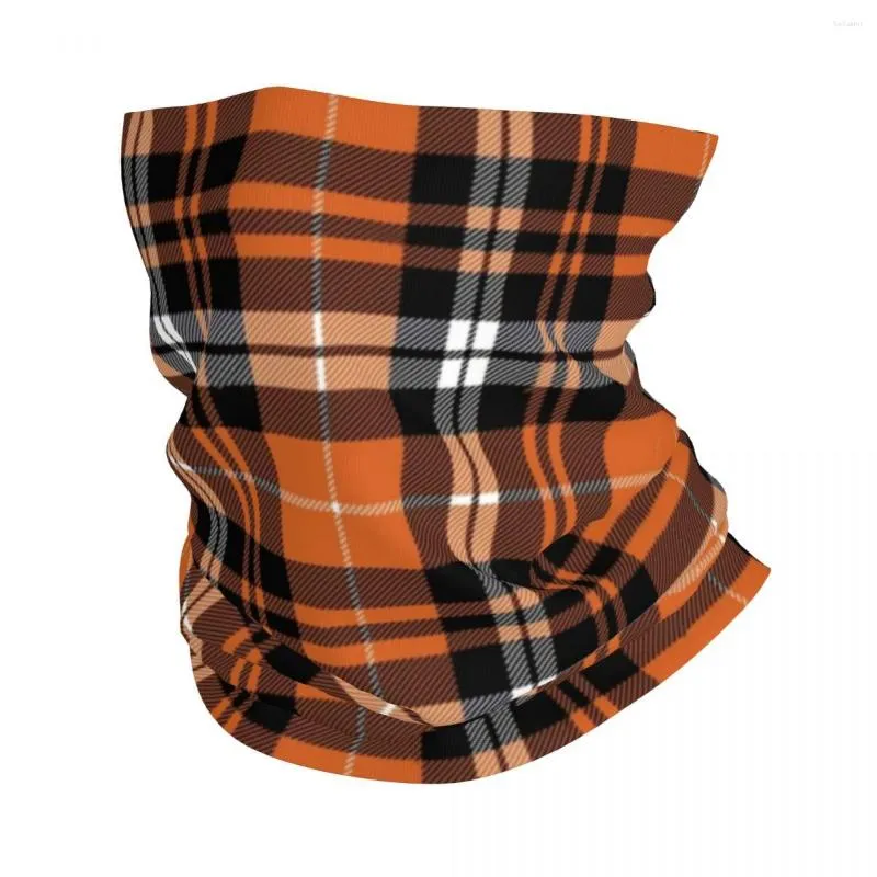 Sciarpe Zucca Plaid Arancione Autunno Bandana Copricollo Passamontagna stampato Maschera Sciarpa Multiuso Ciclismo Corsa Unisex Adulto Lavabile