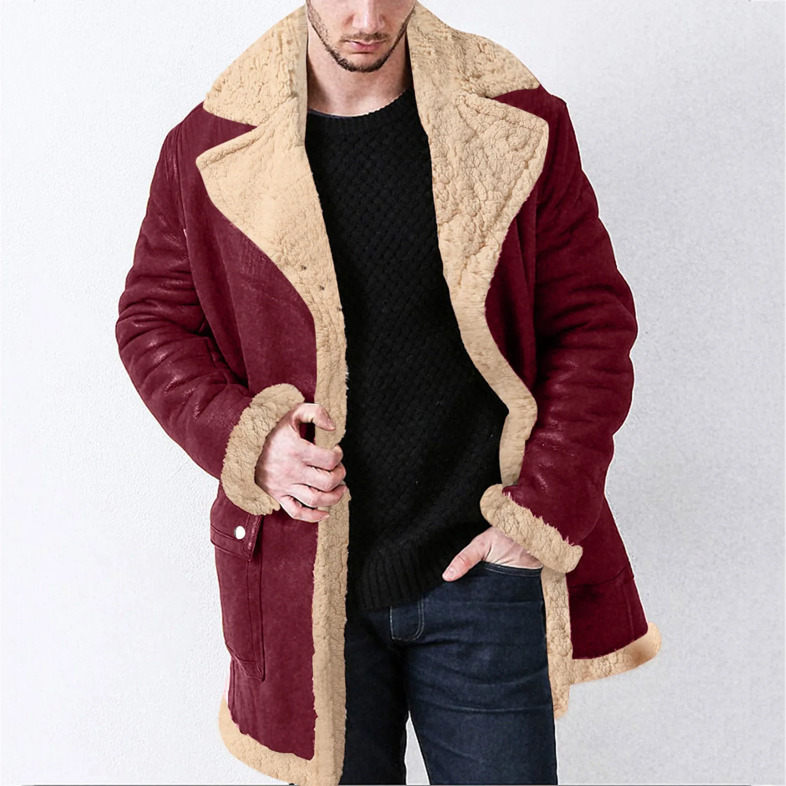 Jaquetas masculinas homens plus size inverno longzipper casaco lapela colarinho manga longa acolchoada jaqueta de couro vintage engrossar luz hoodie 230923