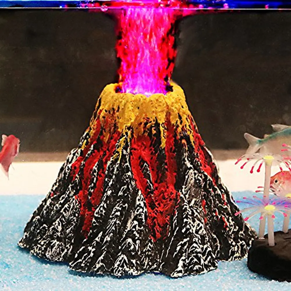 thumbnail image 2 of Aquarium Volcano Bubbler Decoration - Realistic Volcanic Stone Ornament With Air Bubble Effects For Fish Tanks & Home Aquariums 2 of 10