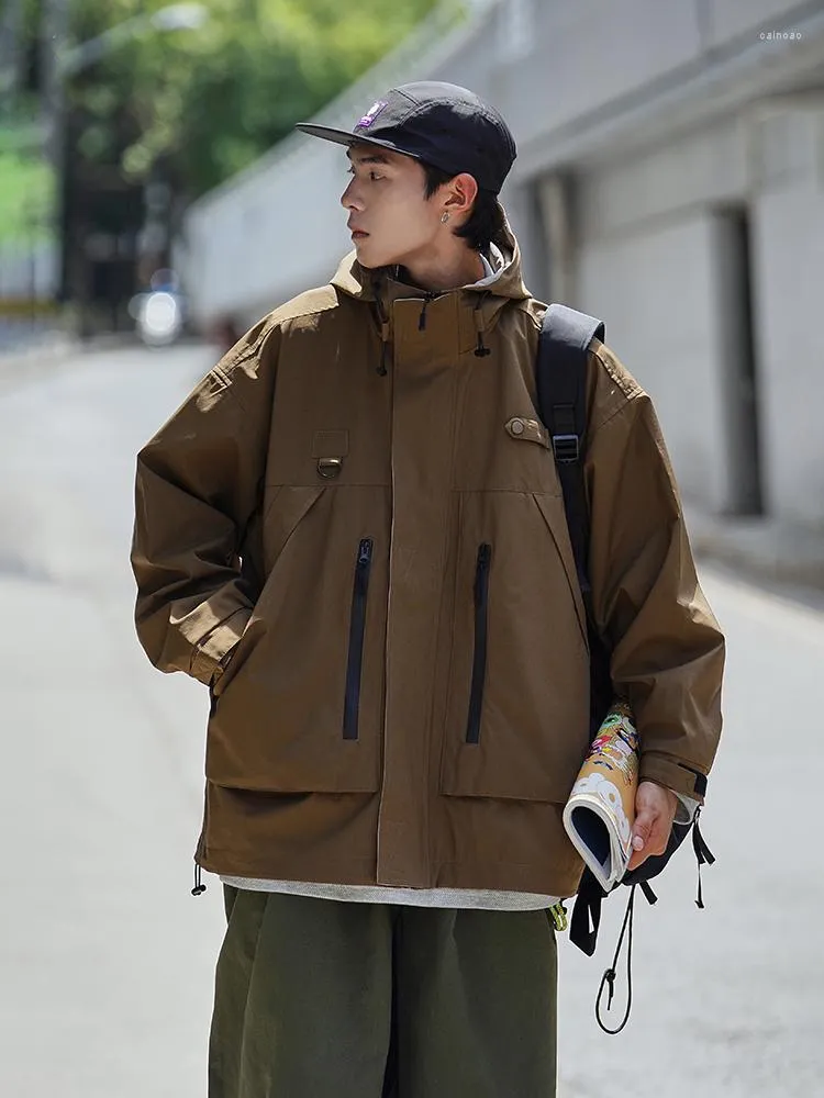 Men's Jackets 2023 Outdoor Charge Long Coat Autumn Tide Brand Work Jacket Loose Winter Military Green Boys' Mountain Hooded Top