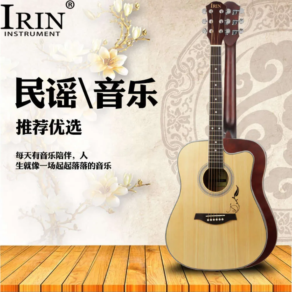 IRIN 41 Pouces Guitare Acoustique Palissandre Épicéa Bois Sculpté