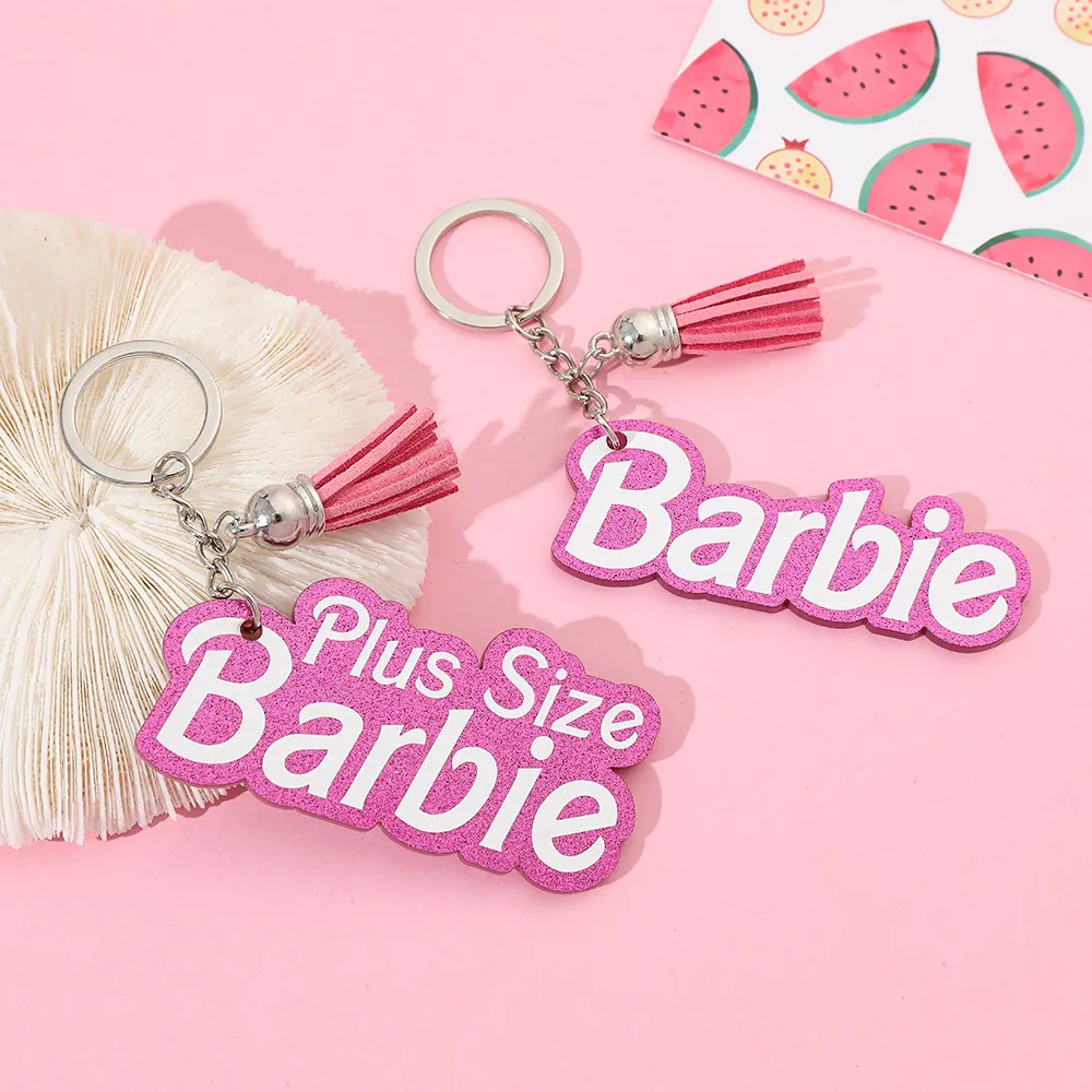 Barbie portachiavi giocattoli rosa Barbie ragazza amore cuore borsa  ciondolo ornamenti donne ragazze auto portachiavi accessori regali