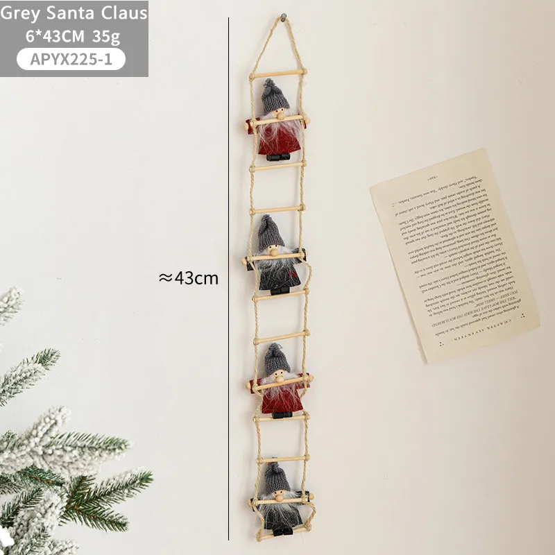 Christmas Tree Decoration Climbing Ladder Santa Claus Felt Little Doll Christmas Decoration Gift Scene Layout