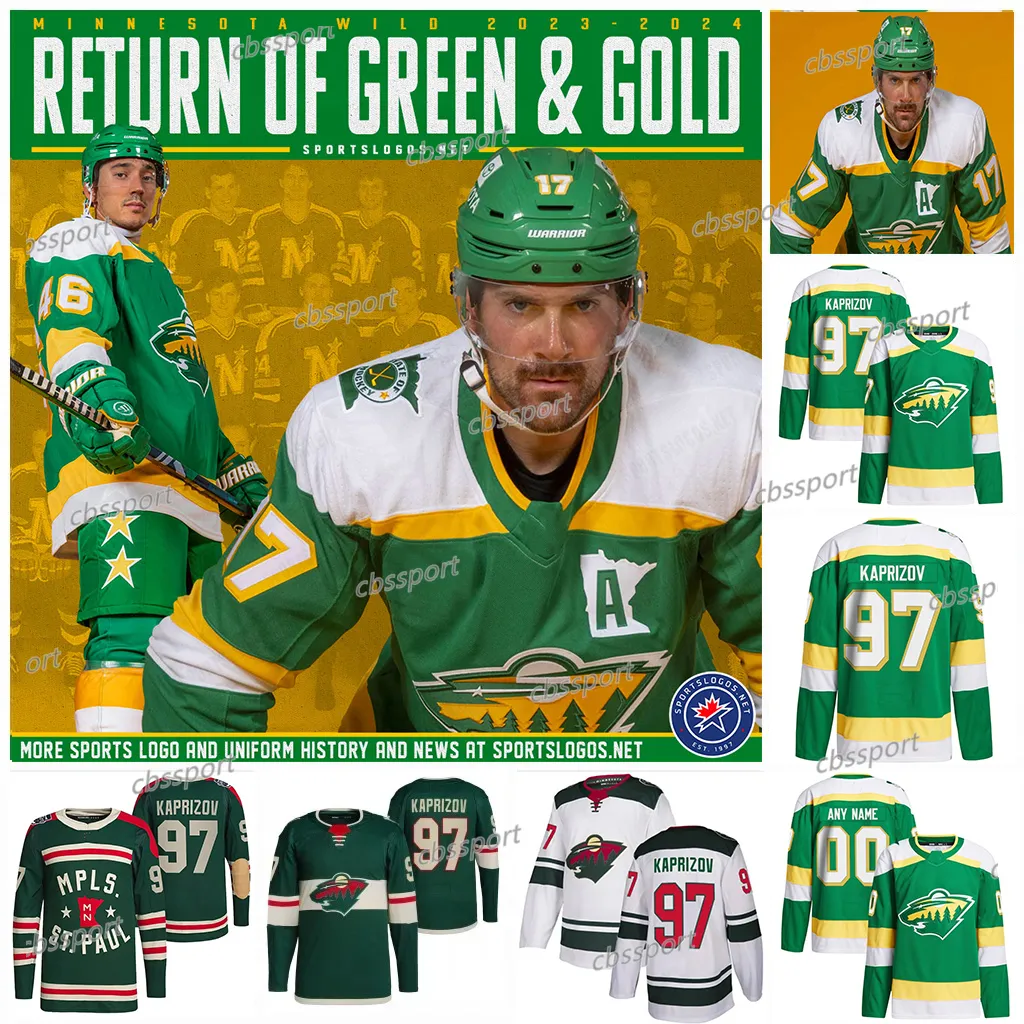 Minnesota 23-24 Wilds 97 Kirill Kaprizov Jersey Matt Boldy Patrick Marc-andre Fleury Filip Gustavsson Mats Zuccarello Ryan Reaves Ek Foligno Marcus Johansson