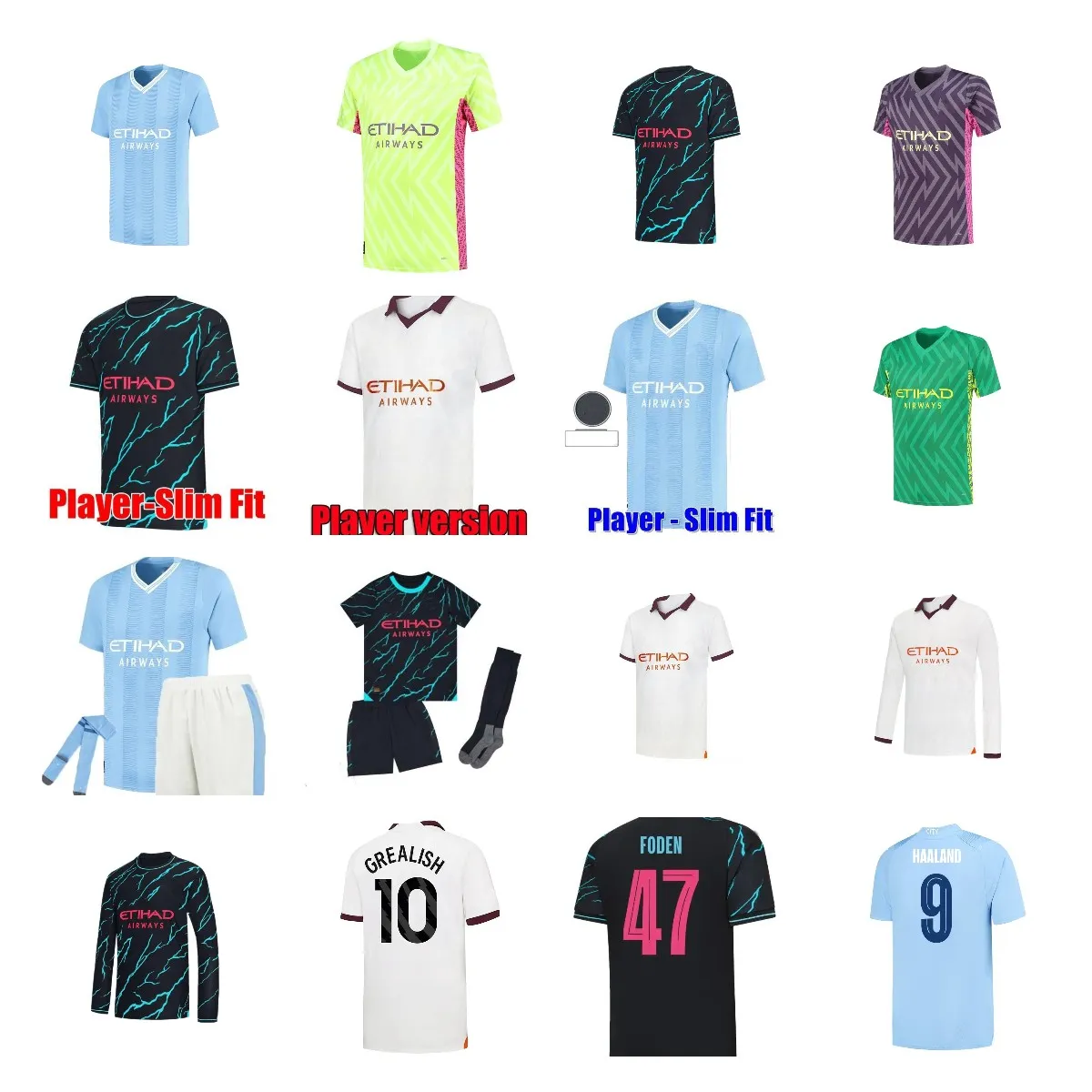 Haaland Soccer Jerseys 23 24 De Bruyne Mans Cities Grealish Sterling G. Jesus Ferran Mahrez Manchesters Foden 2023 2024 Fotbollskjorta Phillips Ruben Uniform Men Kids