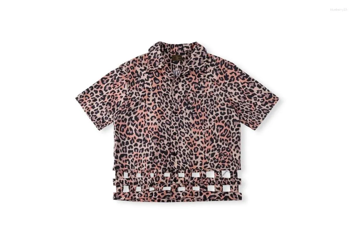 Homens camisetas 23ss havaiano manga curta leopardo impressão kapital camisa homens mulheres tamanho da ue algodão top tees moda verão viking