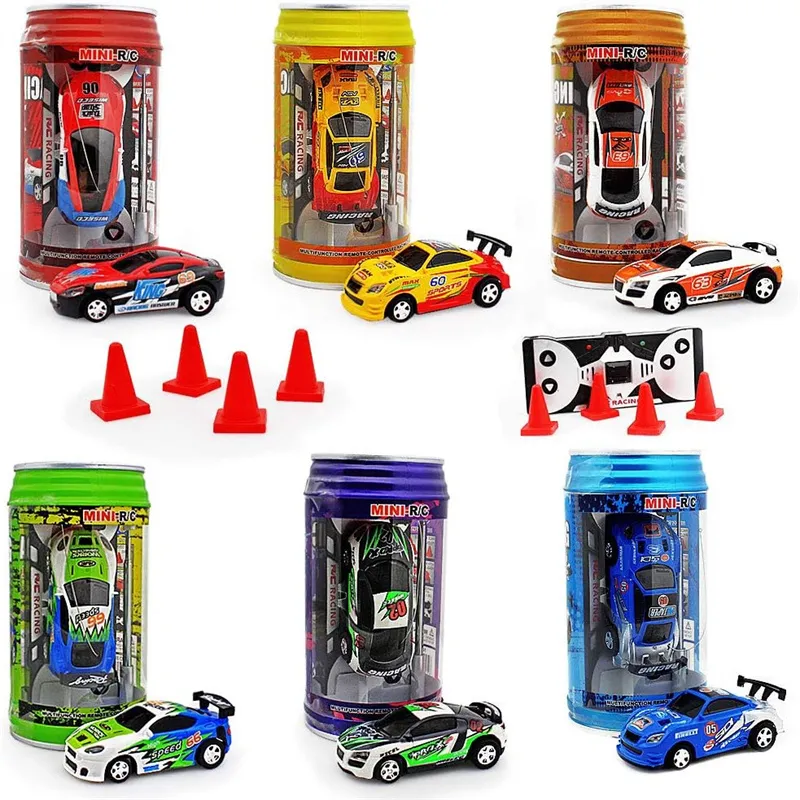 Electric Mini RC Car Creative Coke Can Pocket Racing Car with LED Lights Micro Racing Car Gravity Sensor Cell Phone Remote Control 3 Modes Gifts for Kids DHL