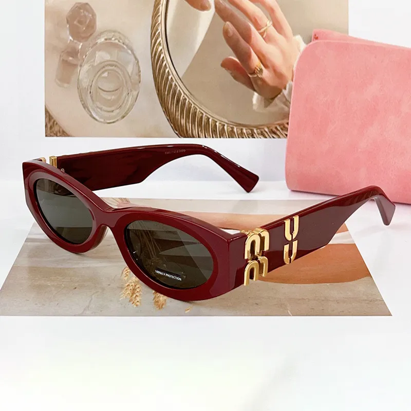 Солнцезащитные очки Дизайнерские солнцезащитные очки брендов для женщин miumius овальной формы mui, роскошный топ Ladies Boutique 1, высококачественные очки лучшей версии, очки из ацетатной оправы в квадратной оправе 1N0X