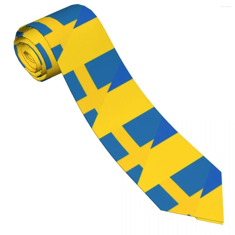 Bow Ties slips för män formella magra slipsar klassiska mäns flagga av Sverige och Ukraina bröllop gentleman smal