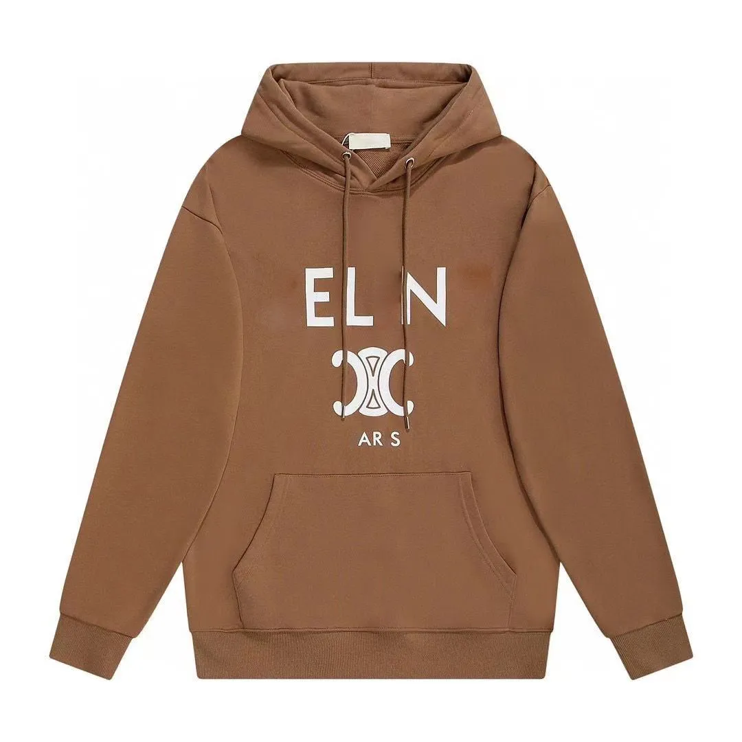 Diseñadores Elin para hombre Sudaderas con capucha Moda Clásico Mujeres Carta Impreso Sudaderas Manga larga Cuello redondo Cálido Suéter Casual Suelto Con Capucha Fleece Tops Ropa