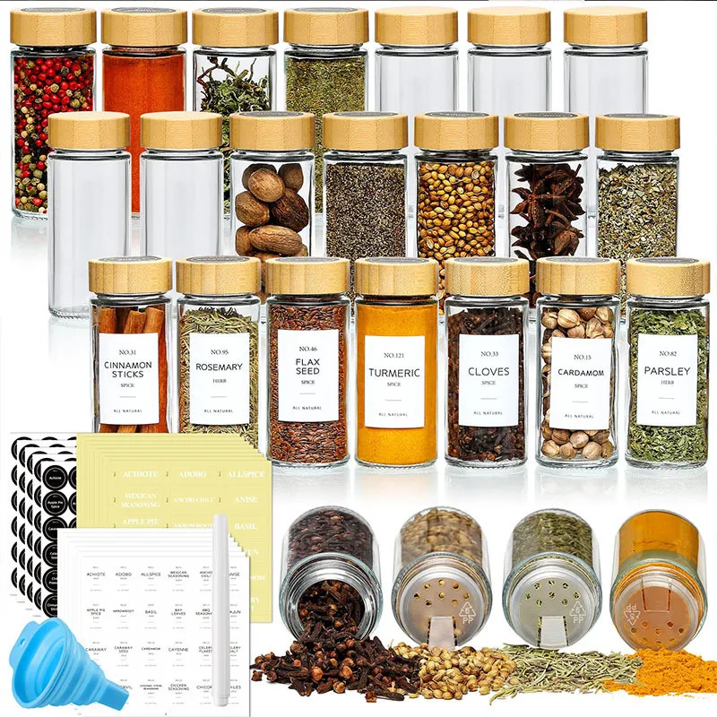 Kitchen Storage Organization Glass Seasoning Storage Jars With