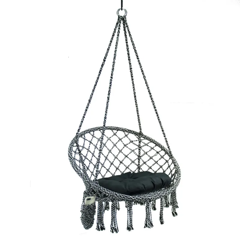 Hamacs Equip Deluxe Hamac d'extérieur en macramé, chaise suspendue en coton multicolore, taille 31,5 "L x 24" W, capacité 250l, support 230923