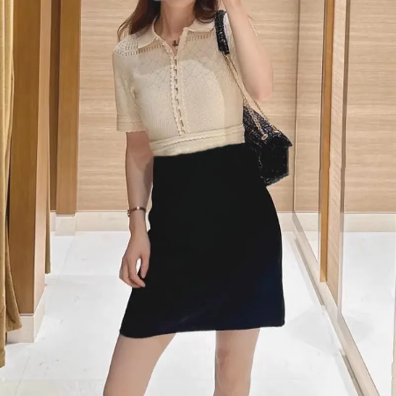 Sandro Dress: Collar Knit Hollowed Out Contrasting... From  Shunfengshunshui5188, $68.21 In Bulk | DHgate.Com