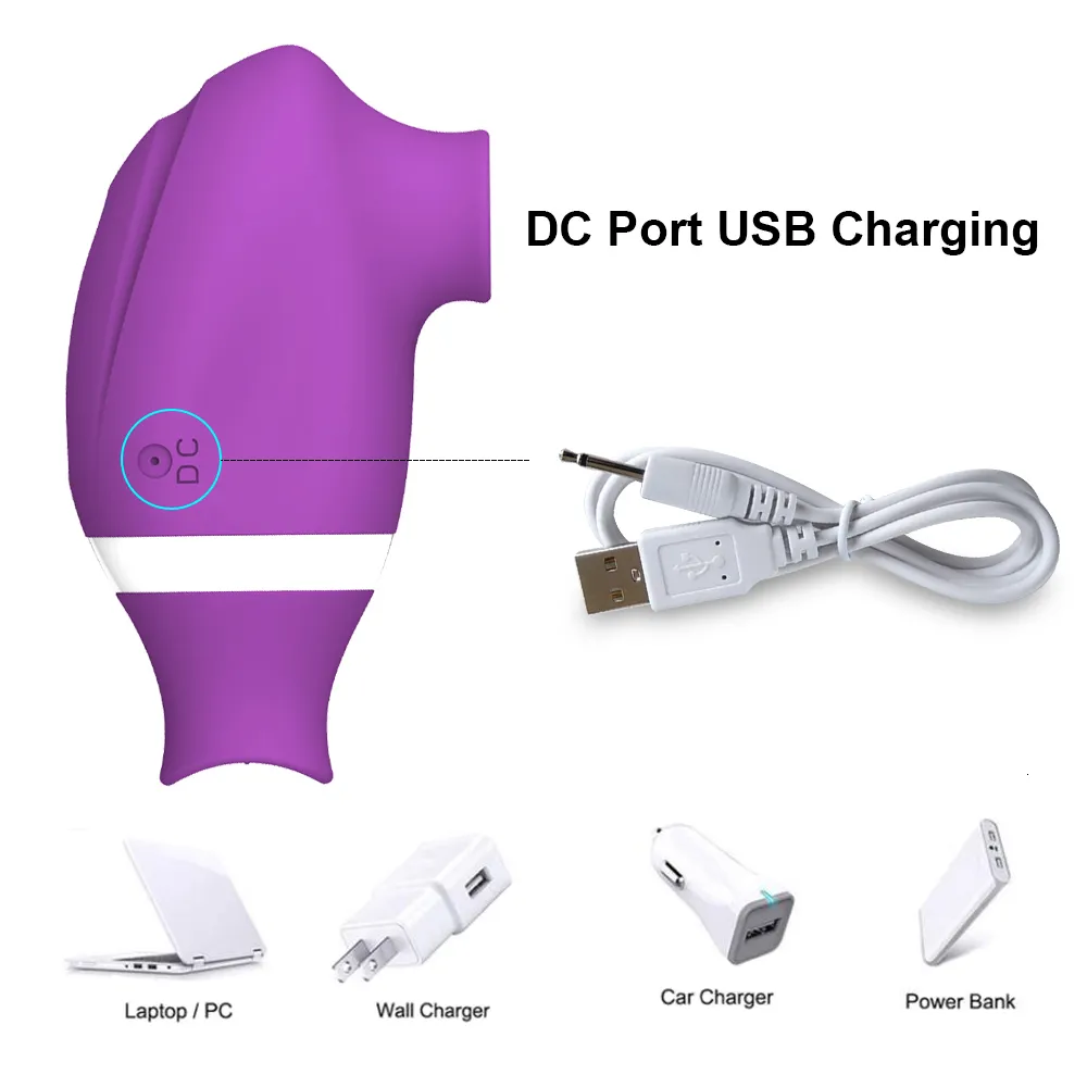Vibromasseur à Succion - Langue & Clitoris - Rechargeable USB - Violet