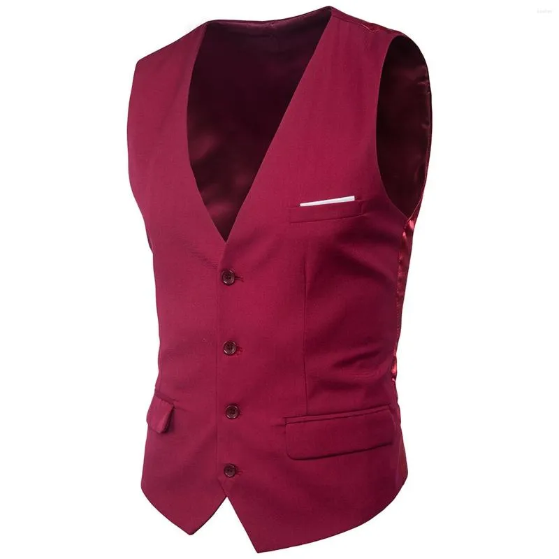 Men's Vests Purple Suit Vest Men 2023 Slim Fit Sleeveless Red Waistcoat Mens Formal Business Wedding Dress Chaleco Hombre