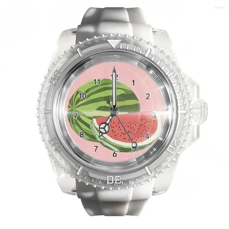 Armbandsur silikon transparent vit klocktecknad kreativ fruktklockor män och kvinnor mode trend kvarts handled