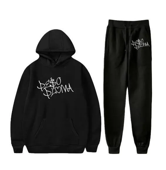 Tracksuits dos homens Peso Pluma Merch Tracksuit Define Homens Casual Hoodies Moletom Sweatpants 2 Peça Set Masculino Pulôver Moda Streetwear Roupas 230923