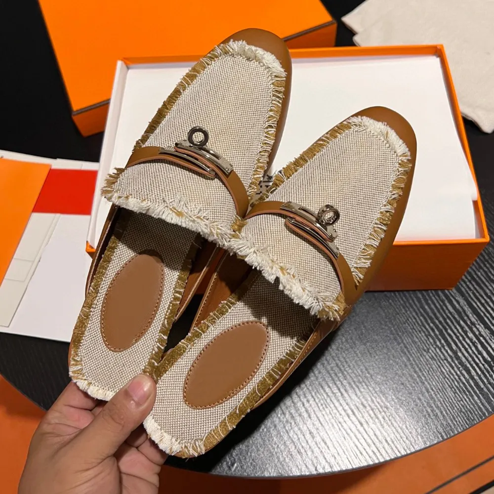 Pantoufles / Mocassins GABOR Pour Femme - Taille 40,5 (7) - Marron Mélange Matières - Occasion