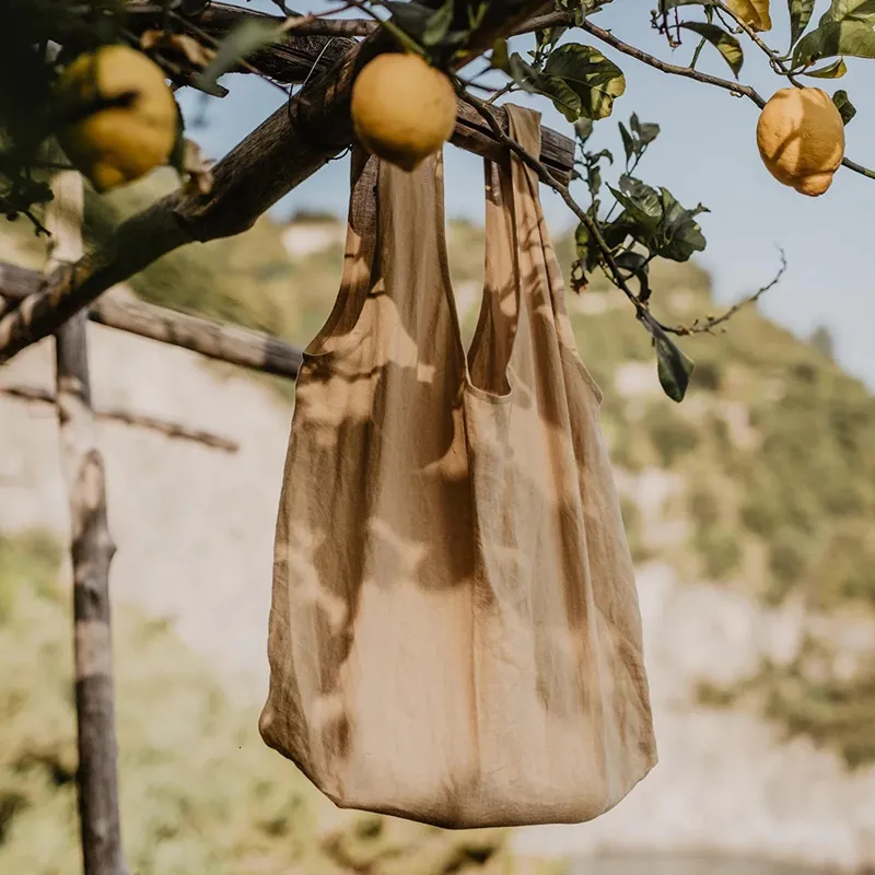 Sac à provisions sacs à bandoulière en lin voyage plage étudiants livre sacs à main articles divers réutilisables grand pour les filles Bolsos 230923