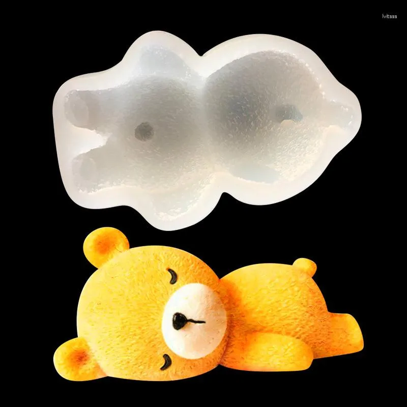 Moldes de cozimento Sleepy Bear Mousse Silicone Mold 3D Stereo Cake 19-111