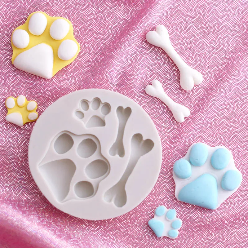 DIY FOLDS BOLE Bone Dog Paw Silikon Forma Dekorowanie