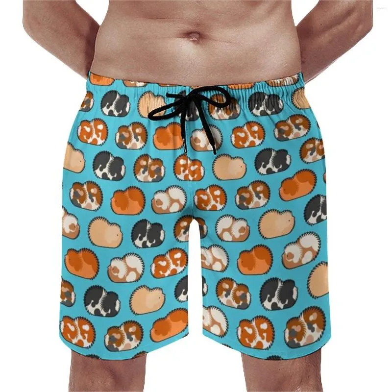 Short de bain pour hommes, planche imprimée cochon d'inde, Animal mignon, surf, plage, pantalon court, séchage rapide, Design amusant, grande taille