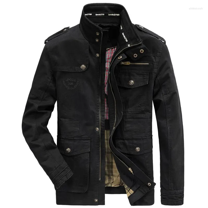 Chaquetas para Hombre, Chaqueta de otoño primavera, algodón, informal, de negocios, carga militar, multibolsillo, abrigo para Hombre, Chaqueta para Hombre