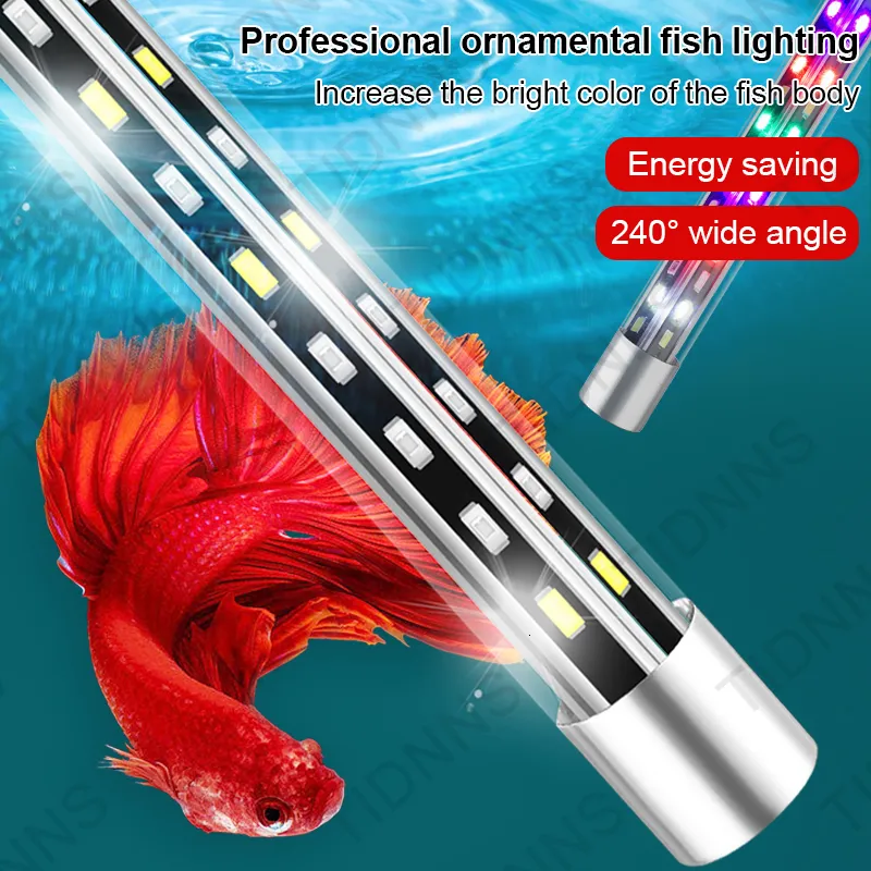 Acquari Illuminazione Acquario Luce LED Grandangolare Impermeabile Lampada per acquario Sommergibile Luminosità RGB Decor Pianta Crescere 2257 230923