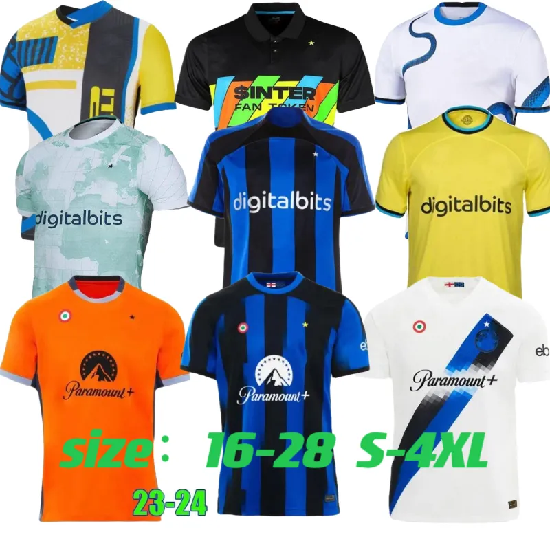 21 22 2023 2024 Inter Home Away Jerseys de Futebol Dzeko Lautaro J Correa Calhanoglu Campioni Jersey 21 22 23 Milan Vidal Barella Homens Kids Kits Camisas de Futebol