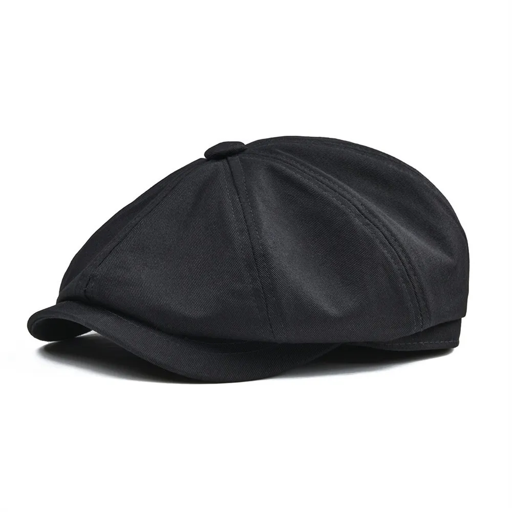 Berets Botvela Sboy Cap Homens Sarja Algodão Oito Painel Chapéu Mulheres Baker Boy Caps Retro Grandes Chapéus Masculino Boina Preto Boina 003 230923