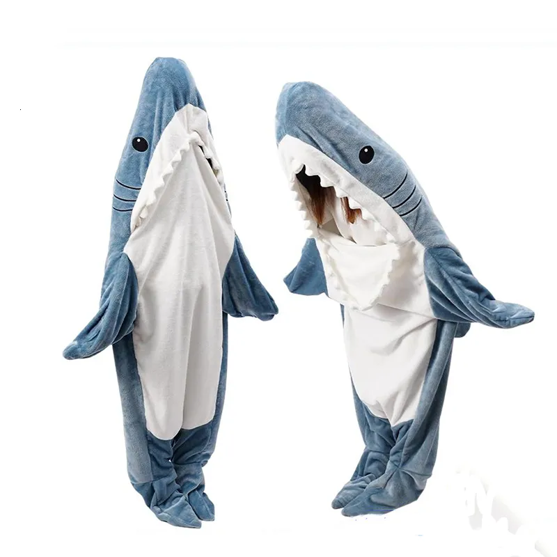 Shark Hooded Sleeping Bag Soft And Cozy Wearable Animal Pillowfort