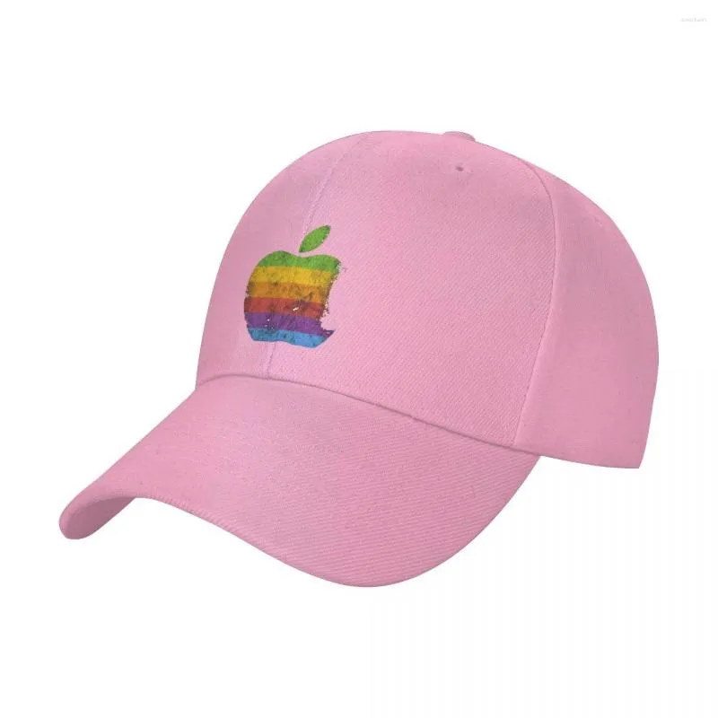 Bérets Apple Retro Logo Classic Casquettes unisexes Casquette de baseball de camionneur en plein air Snapback Casquette respirante Chapeaux polychromatiques personnalisables