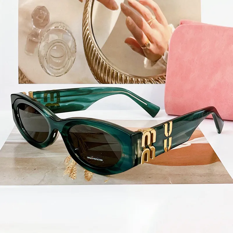 Óculos de sol designer óculos de sol para mulheres miumius oval mui luxo top senhoras boutique 1 highend melhor versão óculos quadro de acetato quadrado óculos 88r