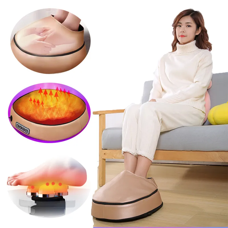 Leg Massagers Electric Kneading Foot Massager Leather Infrared Heating Shiatsu Knead Roller Air Compression Foot Massager Health Care Machine 230923