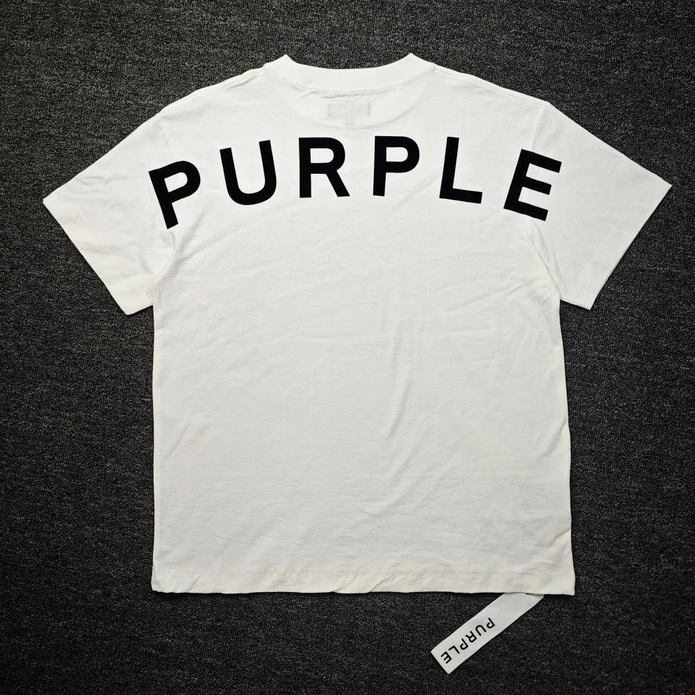 Brilliant White 100% Cotton Cole Buxton T Shirt With Curve Wordmark In Purple  Brand From Zspiaoliuji, $20.11