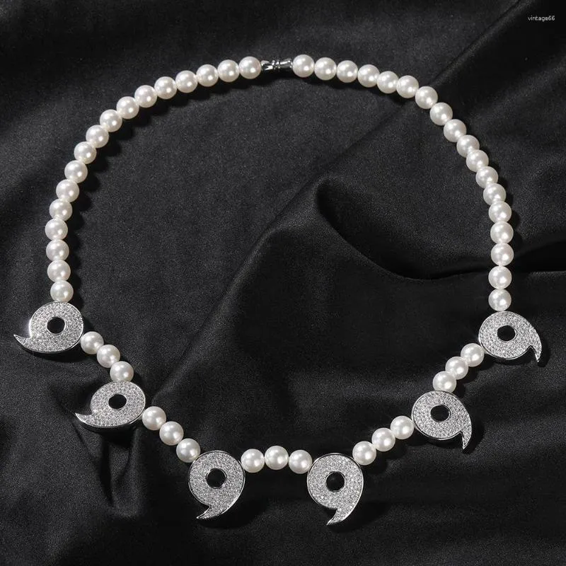 Chaînes 666 Chaîne de perles Bling Glacé Collier en laiton Mode Hip Hop Rap Bijoux BN132