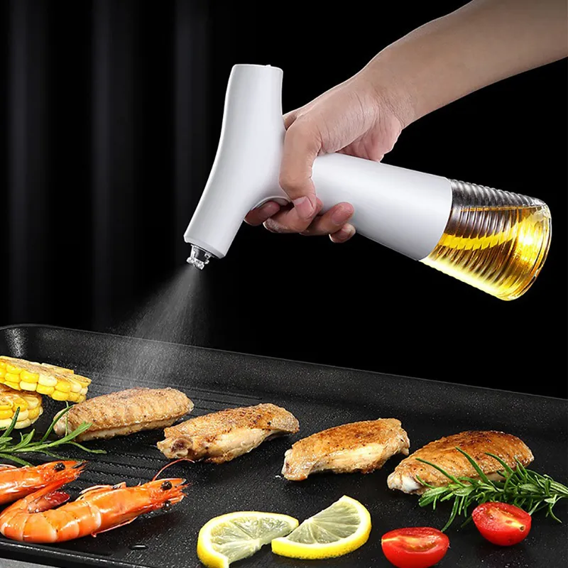 Kök lagringsorganisation Oljesprayflaska dispenser USB laddar kreativ sojasås burk vinäger förvaring flaska för grill kök olje sprayer elektrisk oliv 230923