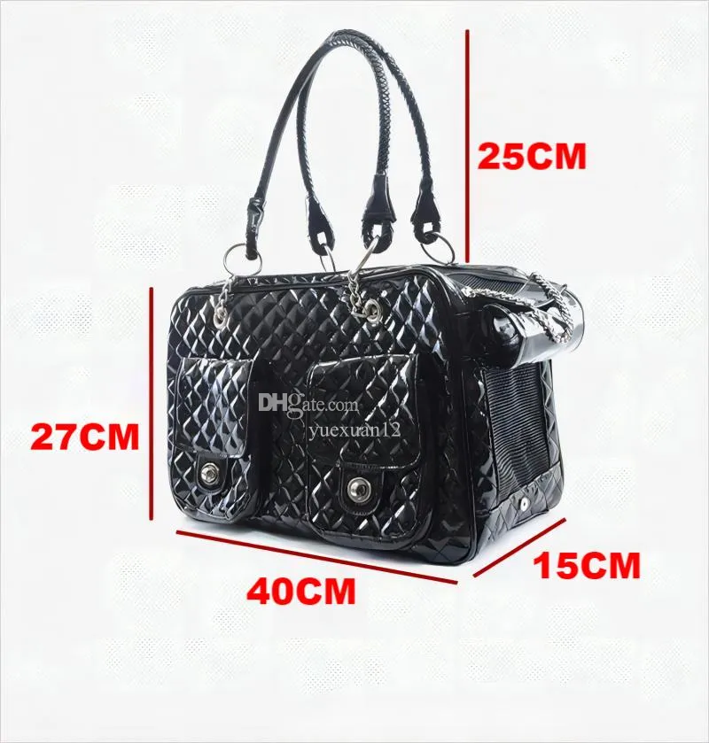 YUEXUAN Designer Tote Bag Fashion Dog Cat Pet Carrier PU Leather Small Medium Dog Handbag Dog Purse Large Cat Tote Bag Pet Cat Dog Hiking Outdoor Modern Bag, Black, White