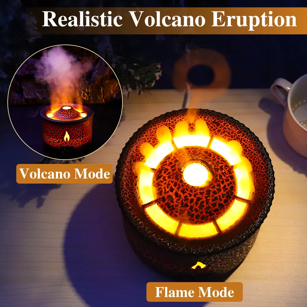 1 Pièce Arôme De Flamme De Volcan, Diffuseur D'huile Essentielle,  Humidificateur D'air Usb Avec Lampe De Nuit Led Couleur, Mode en ligne
