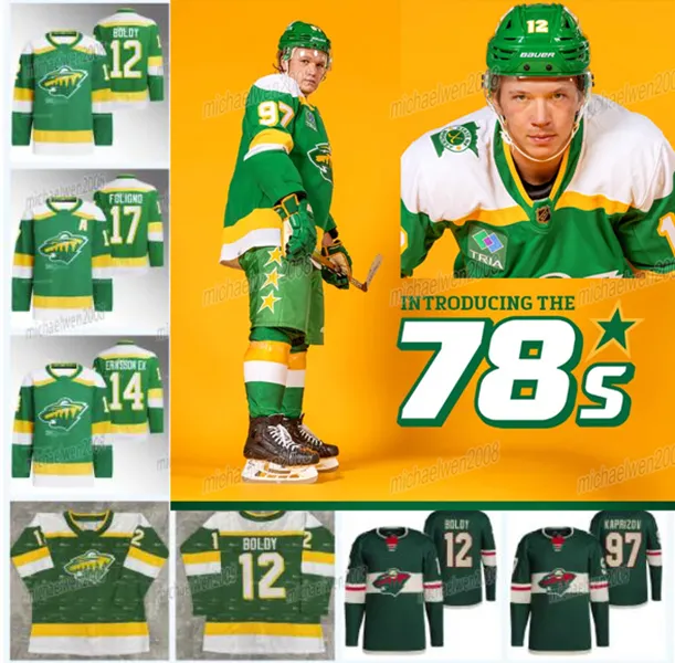 Wild 2023-24 Alternate 78s Jersey Kirill Kaprizov Matt Boldy Marcus Foligno Joel Eriksson Ek Jared Spurgeon Lettieri Oskar Sundqvist Ryan Hartman Matt Dumba Fleury